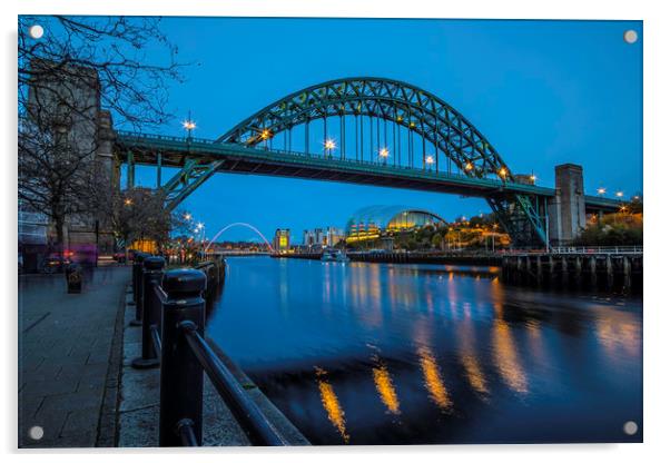 Tyne Bridge in Newcastle upon Tyne Acrylic by Phil Page