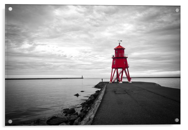 Herd Groyne Lighthouse in South Shields Acrylic by Phil Page