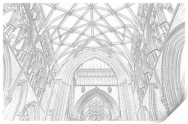 York Minster Sketch Print by George Young