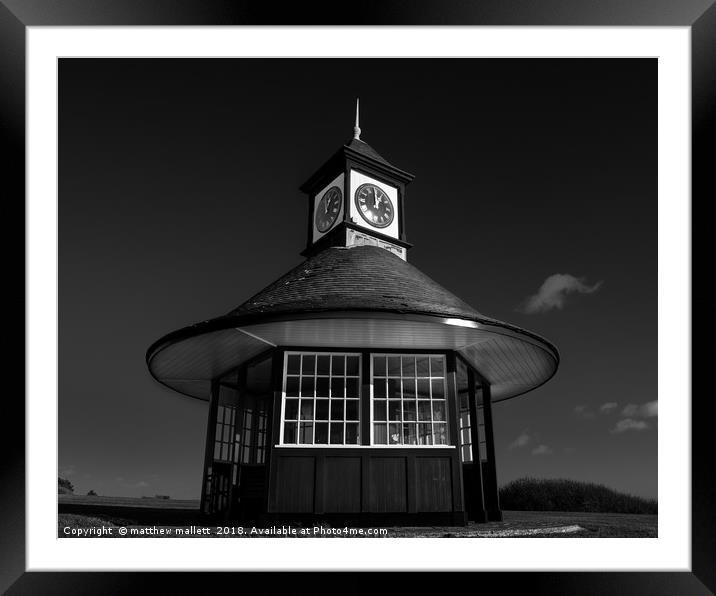 Frinton Clocktower Shelter Framed Mounted Print by matthew  mallett