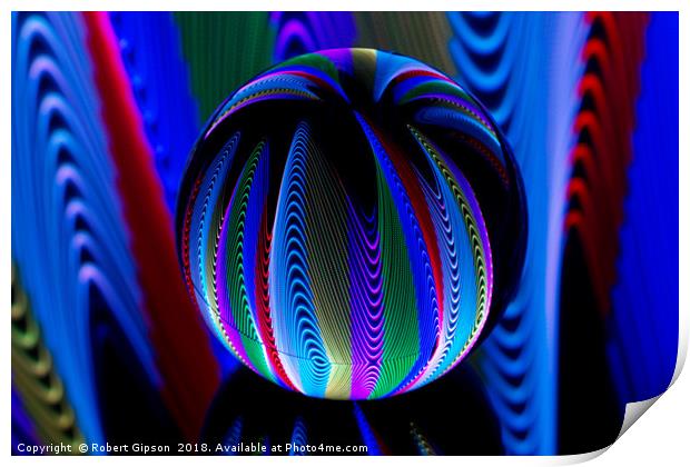 Abstract art Colours in the crystal ball Print by Robert Gipson