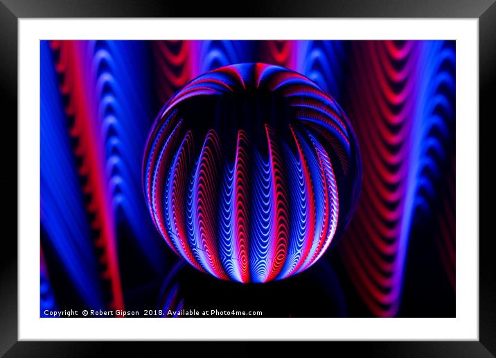 Abstract art Blue and red in the glass ball. Framed Mounted Print by Robert Gipson