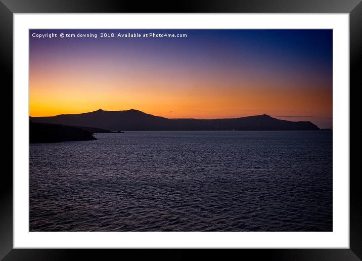 greek sunset Framed Mounted Print by tom downing