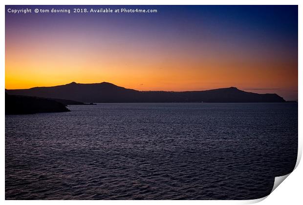 greek sunset Print by tom downing
