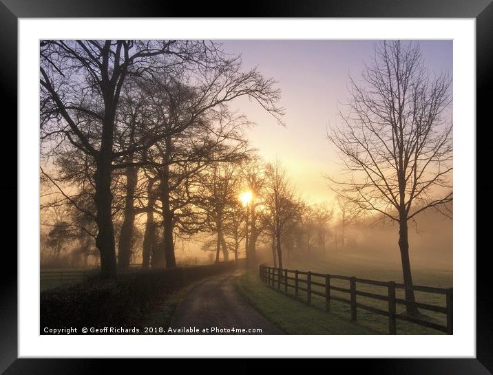 January Sunrise In Hampshire Framed Mounted Print by Geoff Richards