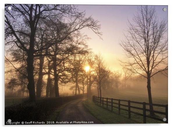 January Sunrise In Hampshire Acrylic by Geoff Richards