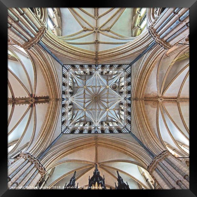 The Transept, Lincoln Cathedral, facing east. Framed Print by Chris Langley