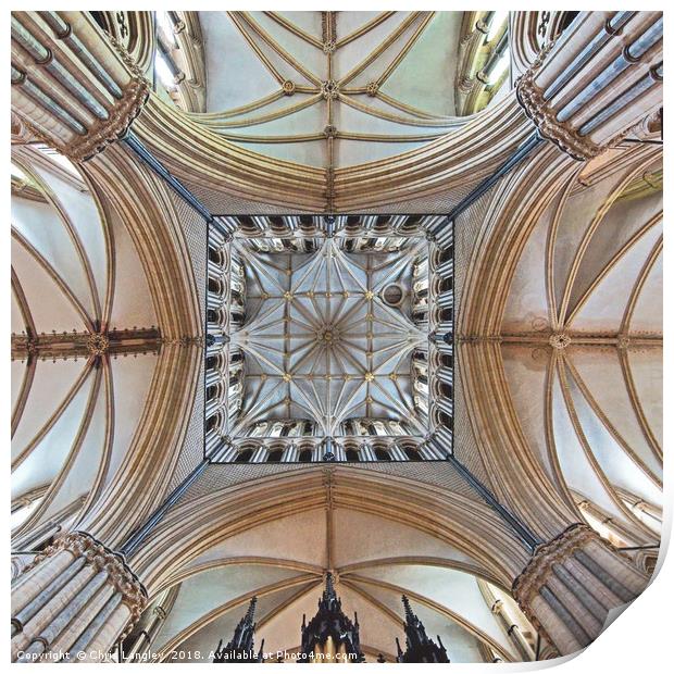 The Transept, Lincoln Cathedral, facing east. Print by Chris Langley
