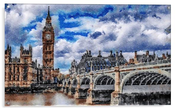 London Bridge Print.. Acrylic by Tanya Hall