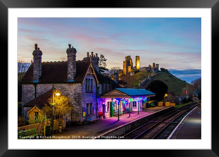 Christmas at Corfe Castle  Framed Mounted Print by Richard Murgatroyd