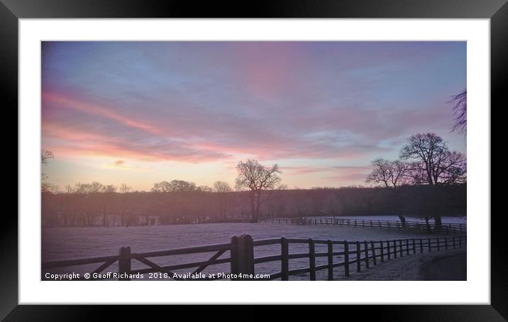 Pink Winter Sky Framed Mounted Print by Geoff Richards