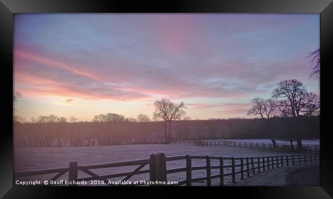 Pink Winter Sky Framed Print by Geoff Richards