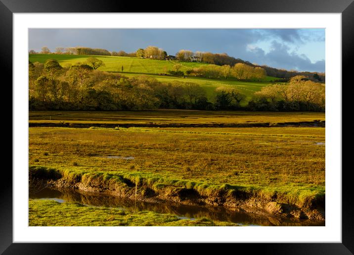 Across the river Devoran Framed Mounted Print by Michael Brookes