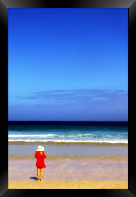 Sand, Sea and Blue Sky Framed Print by Steve Strong