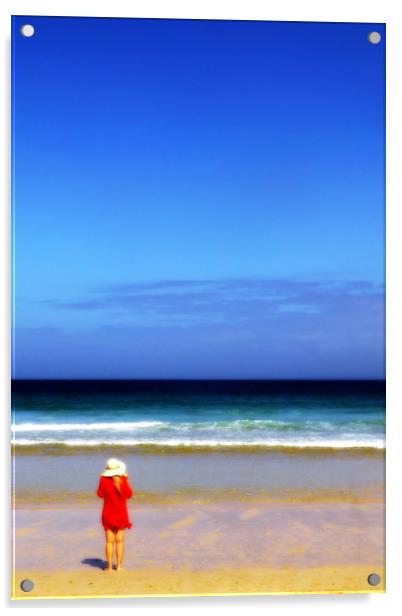 Sand, Sea and Blue Sky Acrylic by Steve Strong