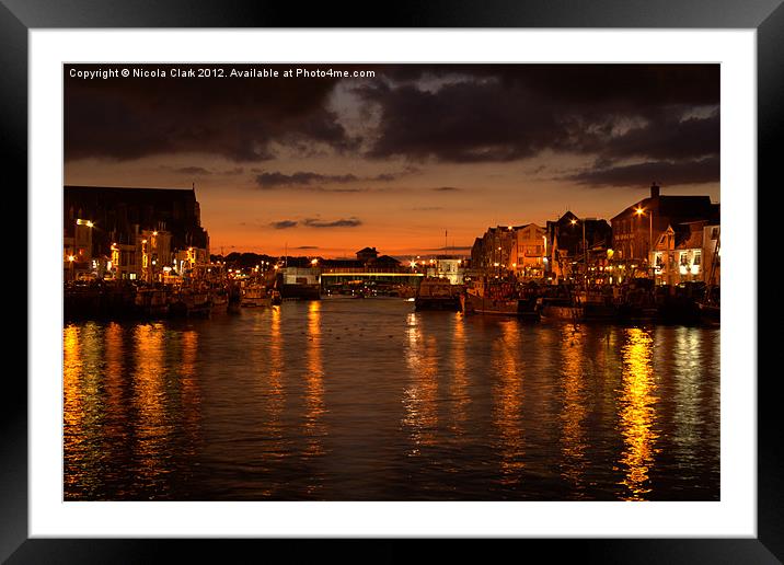 Harbour at Dusk Framed Mounted Print by Nicola Clark