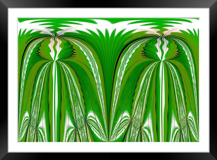 Green Plant Abstract Framed Mounted Print by paulette hurley