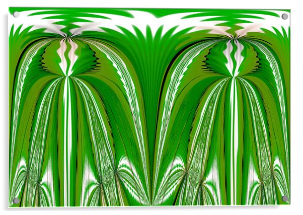 Green Plant Abstract Acrylic by paulette hurley