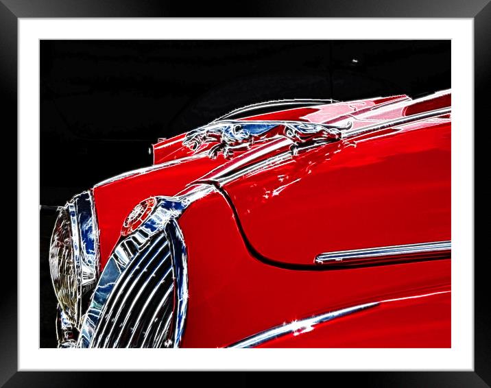 Classic Jaguar S type Fractals Framed Mounted Print by David French