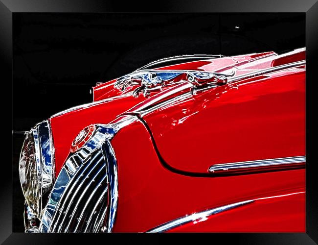 Classic Jaguar S type Fractals Framed Print by David French