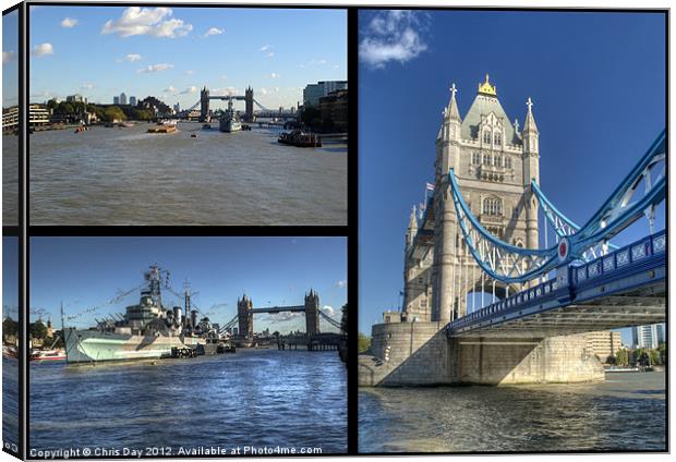 Tower Bridge Collage Canvas Print by Chris Day