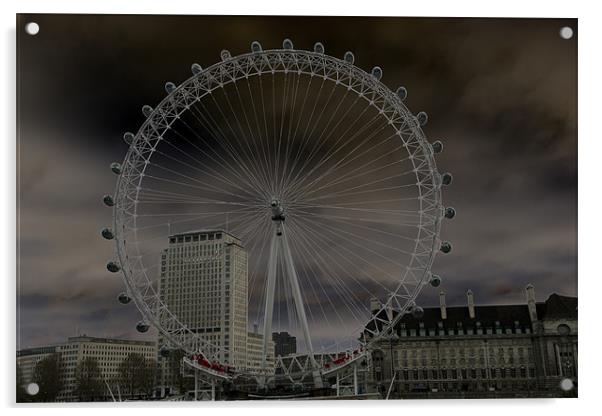 London Eye Acrylic by les tobin
