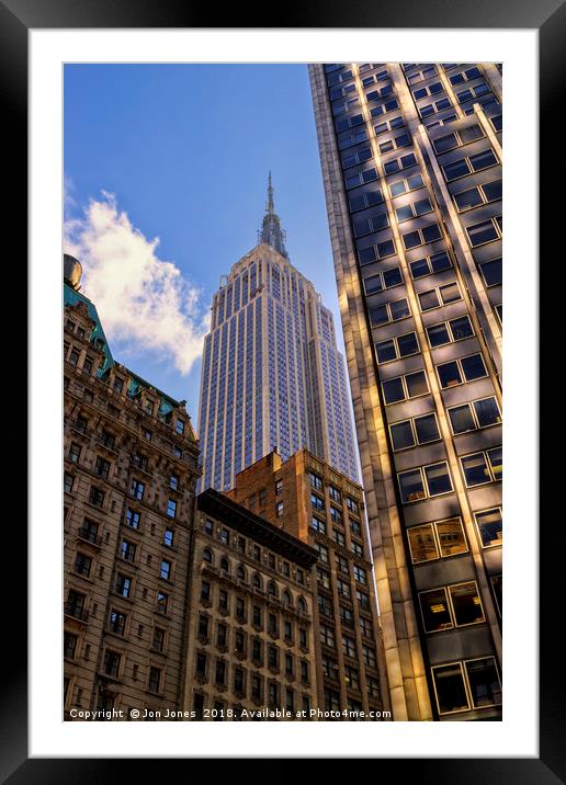 The Streets of New York - Empire State Building Framed Mounted Print by Jon Jones