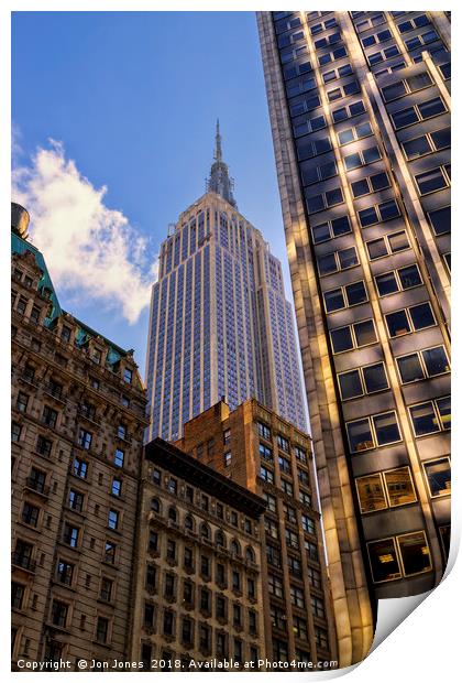 The Streets of New York - Empire State Building Print by Jon Jones