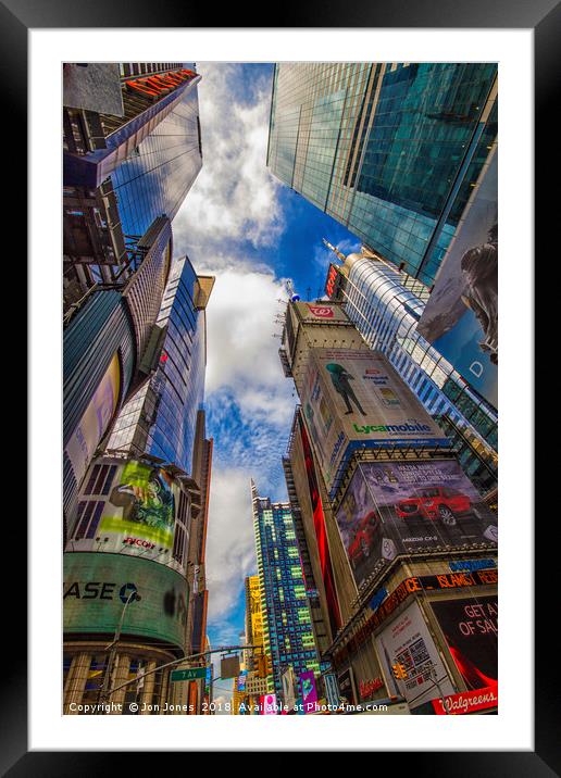 Times Square, New York Framed Mounted Print by Jon Jones