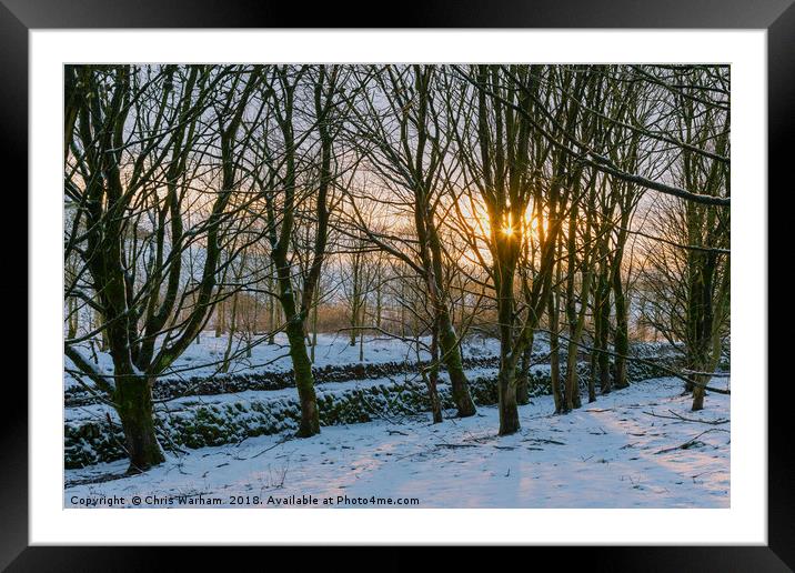Peak District | Winter trees in Castleton Framed Mounted Print by Chris Warham