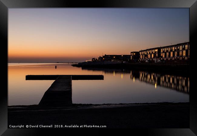 West Kirby Sunset Reflection    Framed Print by David Chennell