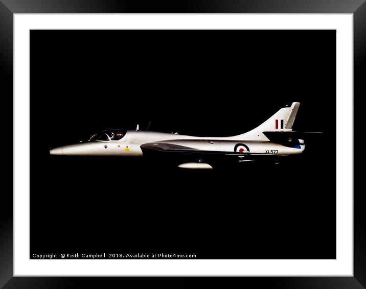 Silver Hawker Hunter XL577 Framed Mounted Print by Keith Campbell