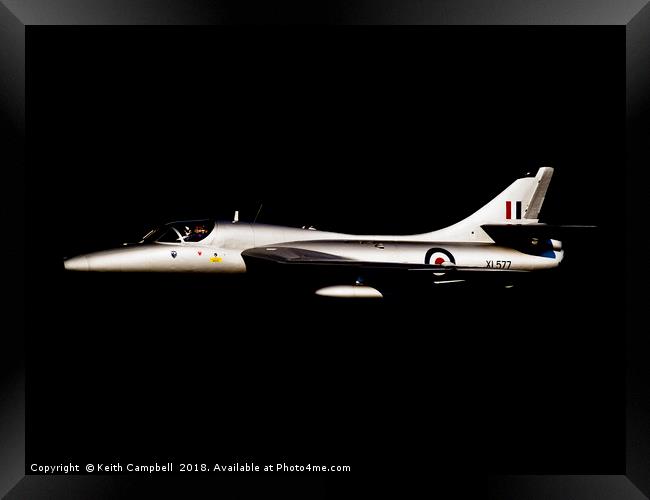 Silver Hawker Hunter XL577 Framed Print by Keith Campbell