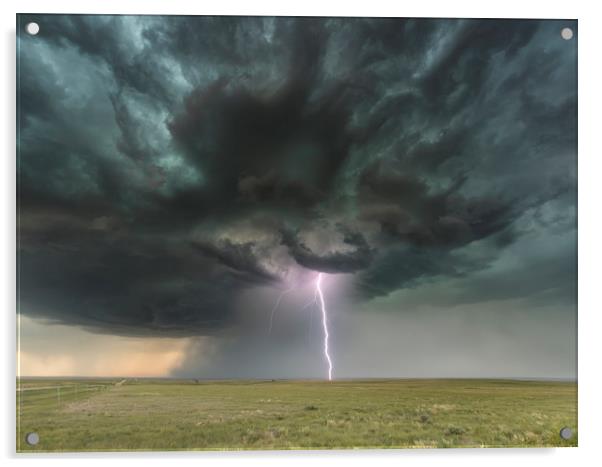 ThunderBolt over Colorado Acrylic by John Finney
