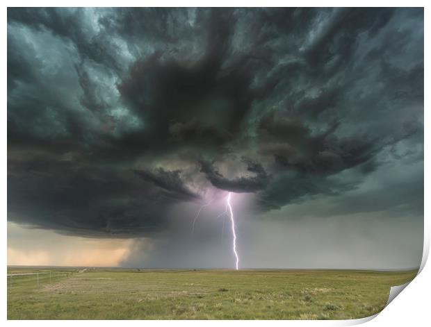 ThunderBolt over Colorado Print by John Finney