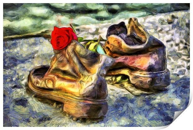 Shoes On The Danube Van Gogh Print by David Pyatt