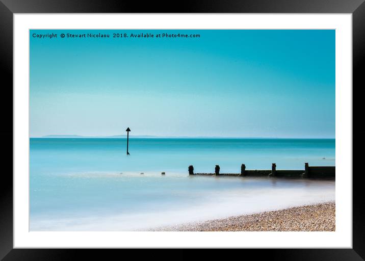 Down By The Sea In Selsey. Sussex  Framed Mounted Print by Stewart Nicolaou