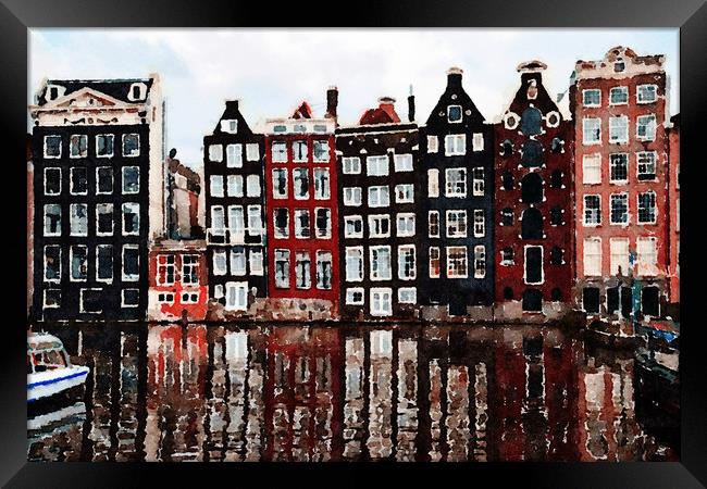 Amsterdam Houses, Print Framed Print by Tanya Hall