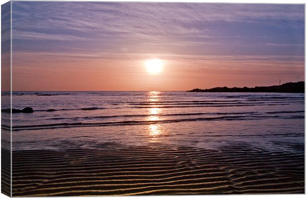Elie beach Sunset Canvas Print by Malcolm Smith