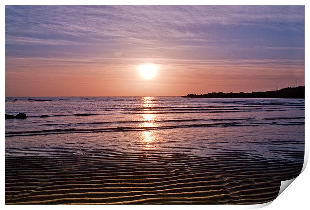 Elie beach Sunset Print by Malcolm Smith