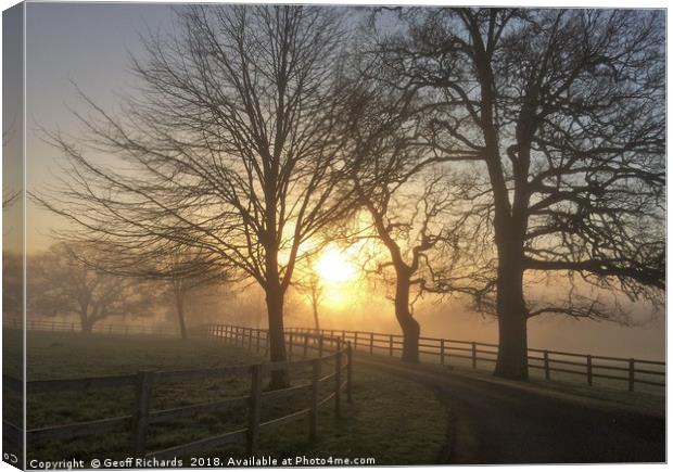 Winter Sunrise In Hampshire  Canvas Print by Geoff Richards