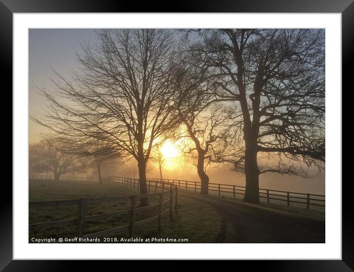 Winter Sunrise In Hampshire  Framed Mounted Print by Geoff Richards