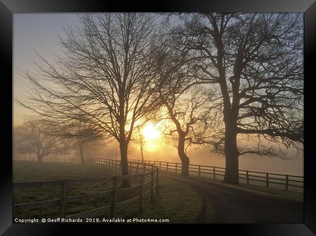 Winter Sunrise In Hampshire  Framed Print by Geoff Richards