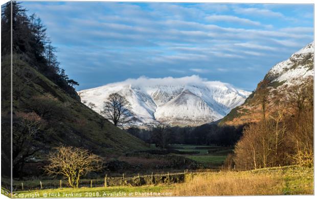 Blencathra from St Johns in the Vale Lake District Canvas Print by Nick Jenkins