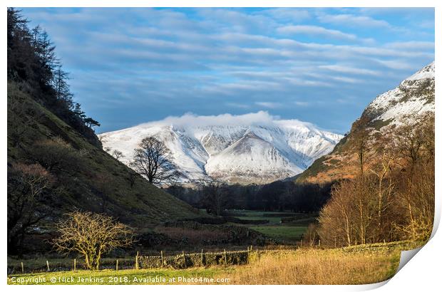 Blencathra from St Johns in the Vale Lake District Print by Nick Jenkins