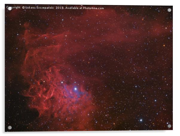 Flamin Star nebula (IC 405) in the constellation A Acrylic by Łukasz Szczepański