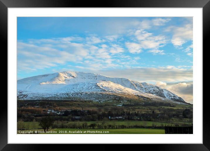 Clough Head in the Lake District Cumbria in Winter Framed Mounted Print by Nick Jenkins