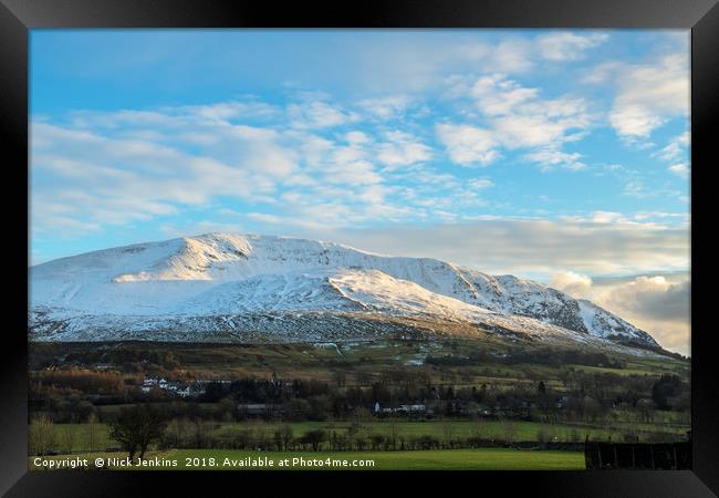 Clough Head in the Lake District Cumbria in Winter Framed Print by Nick Jenkins