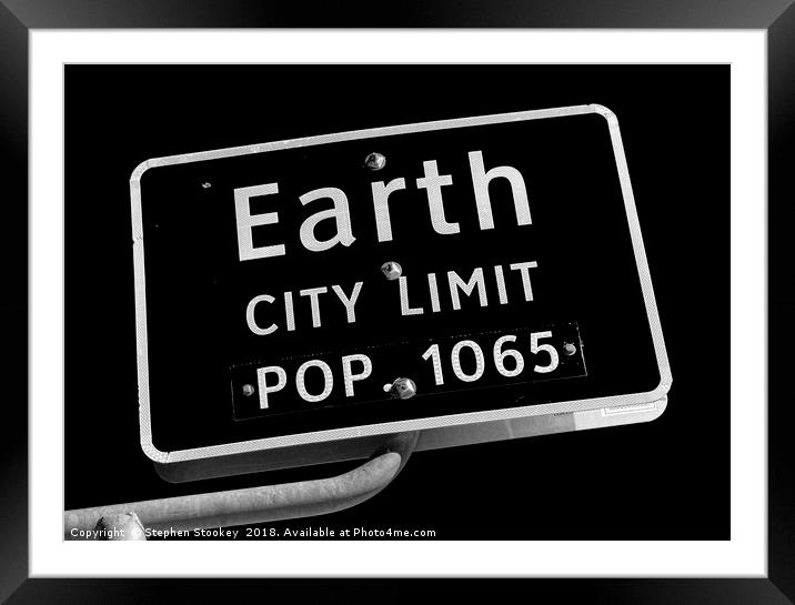 Welcome to Earth Framed Mounted Print by Stephen Stookey