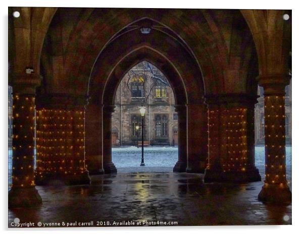 The Cloisters, Glasgow University HDR colour  Acrylic by yvonne & paul carroll